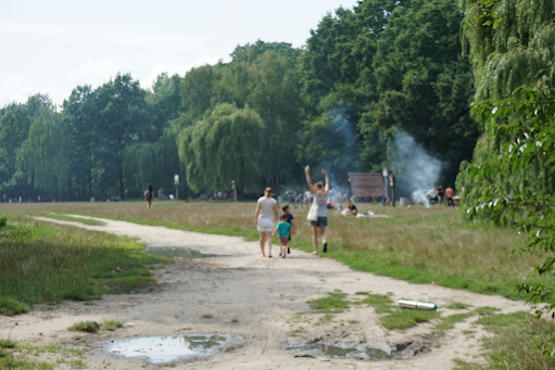 The park offers open areas for grilling