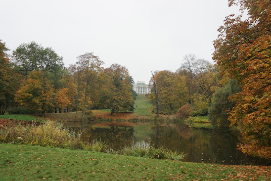 A park in Warsaw with a view of Belweder