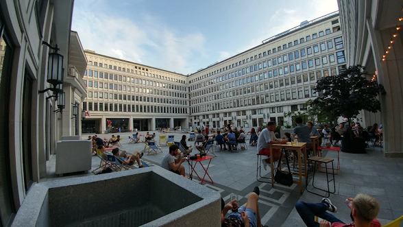 The Party House is now rented out to offices, and the ground floor is filled with bars