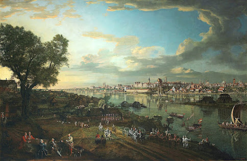 Canalettos painting: Warsaw from the right river bank