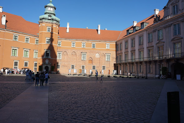 The castle courtyard is part of Old Town Warsaw