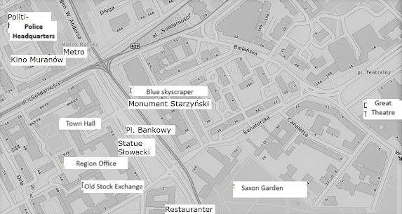 Map of Plac Bankowy and Ratusz Arsenal