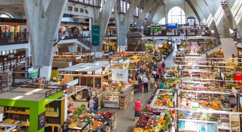 The market hall sells local products and Polish food