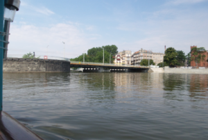 The river is widely branched at Wroclaw